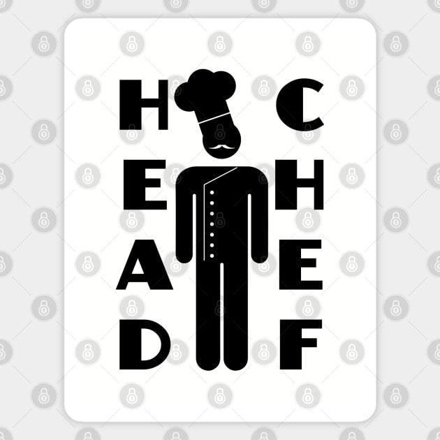 Head Chef Kitchen Boss Pictogram Magnet by HotHibiscus